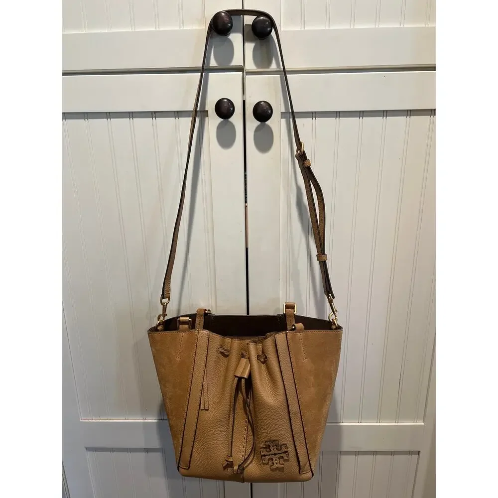 Tory Burch Women's Mcgraw Dragonfly‎ Bag Office Suede Leather In Tiramisu